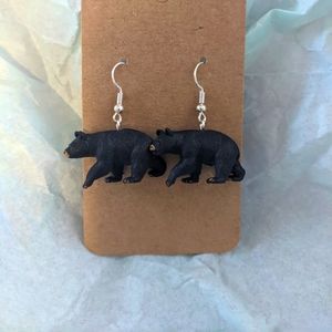 Black bear earrings